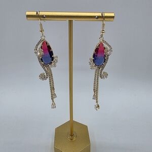 IElegant Multicolor Crystal Drop Earrings